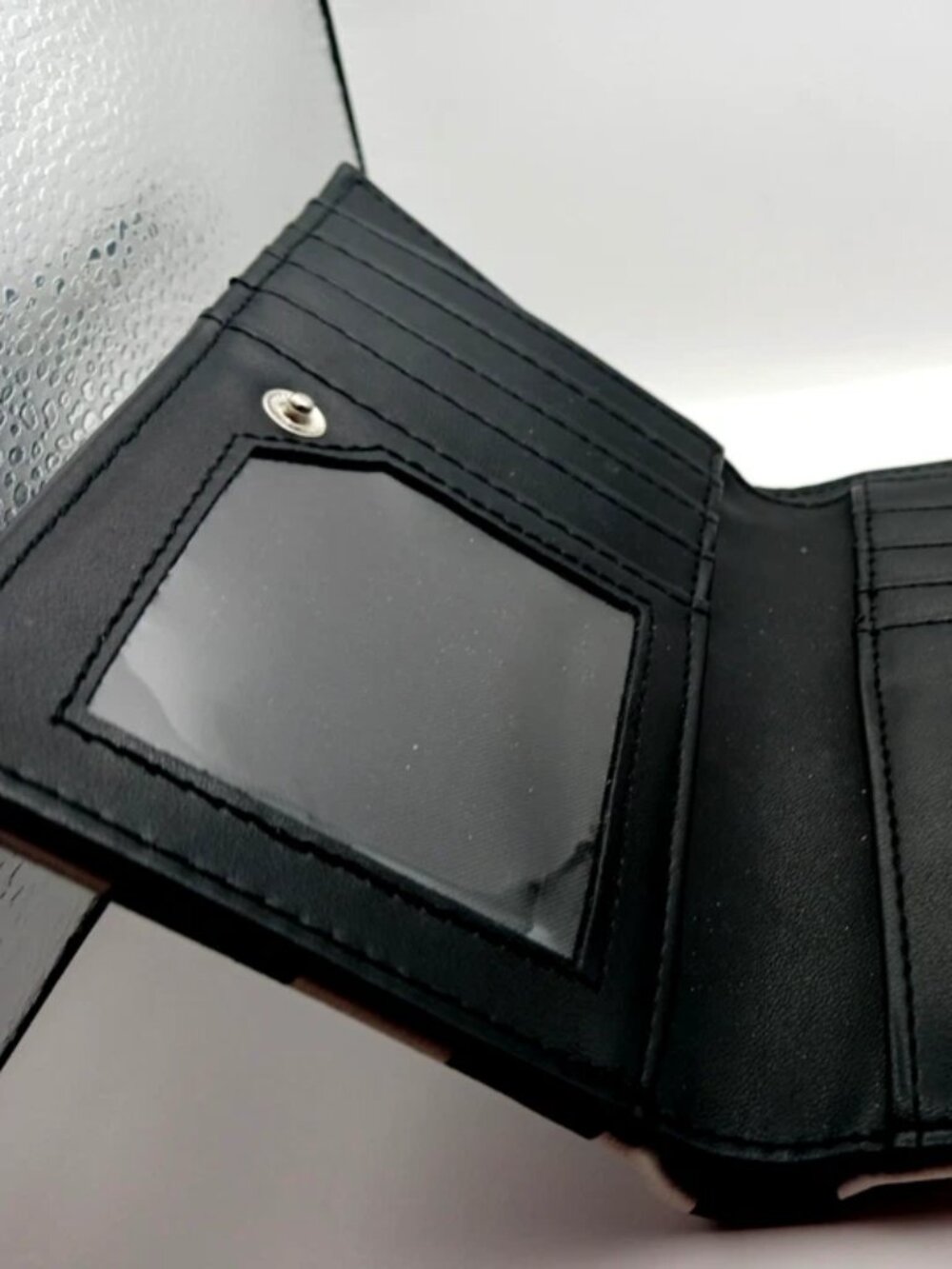 Black + White Skater Checkered Long Wallet + Metal Chain - Picture 4 of 10